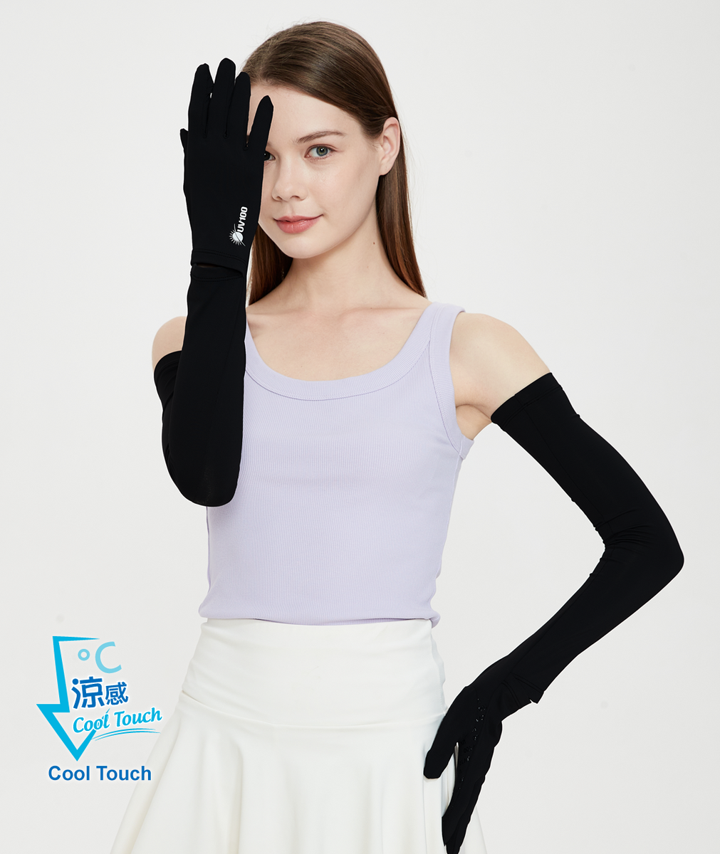 UV Cut / Cool Touch - Breathable Arm Sleeves Gloves UPF50+