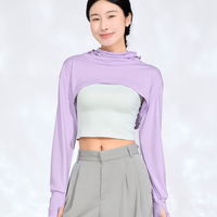 Cropped Long Sleeve with Built-In Face Cover UPF50+