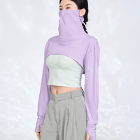 Cropped Long Sleeve with Built-In Face Cover UPF50+