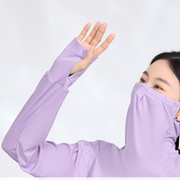 Cropped Long Sleeve with Built-In Face Cover UPF50+