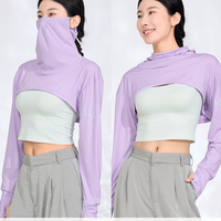 Cropped Long Sleeve with Built-In Face Cover UPF50+