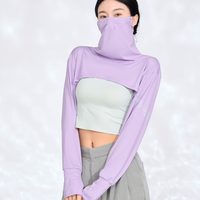 Cropped Long Sleeve with Built-In Face Cover UPF50+