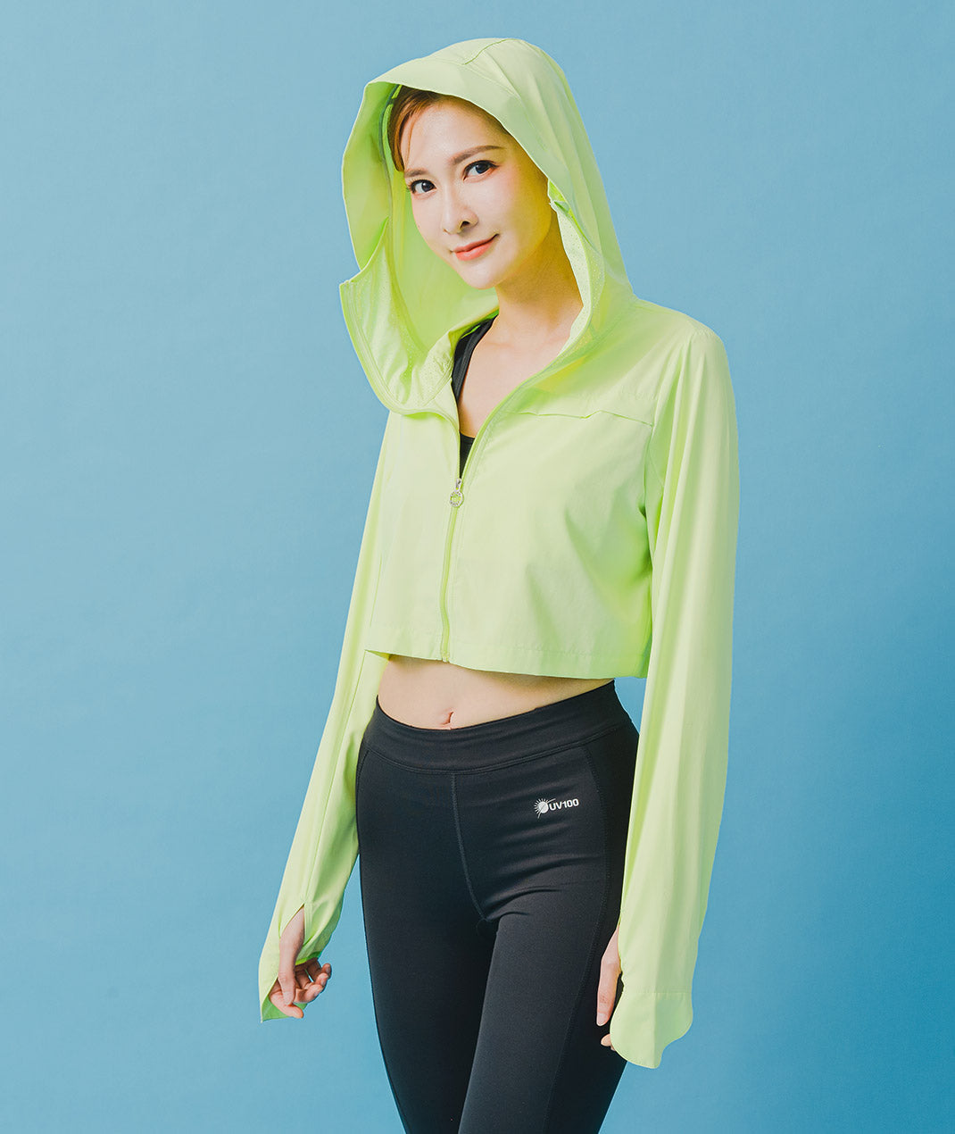 UV Cut / Cool Touch - Packable Cropped Hoodie Jacket UPF50+ Suptex-Cool Collection