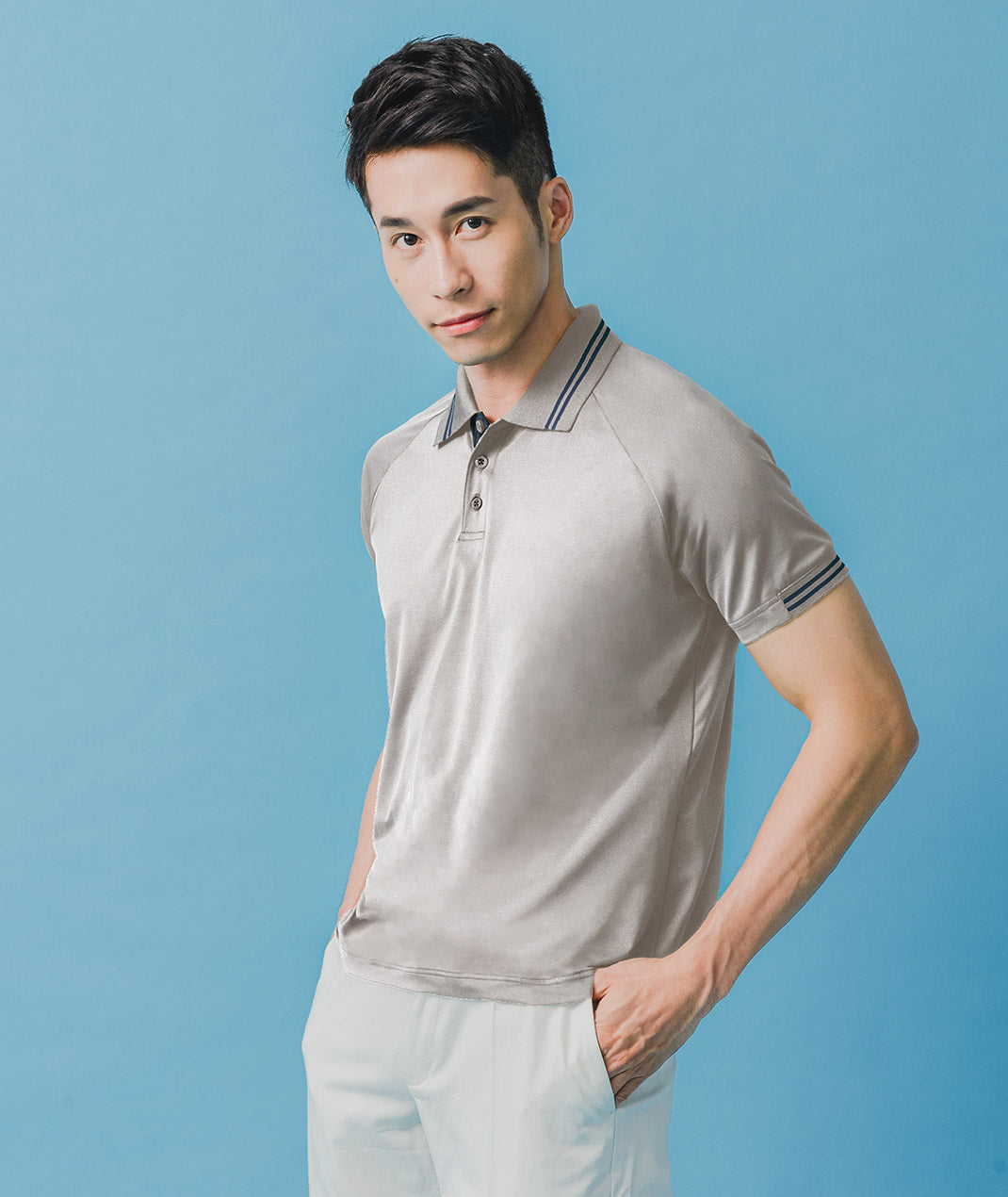 Silver Fiber Antibacterial POLO Shirt Men UPF50+