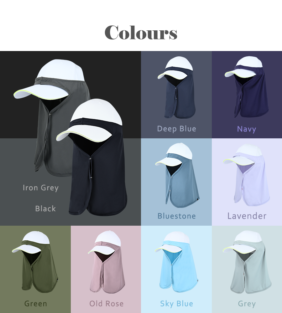 UV Cut / Cool Touch - Neck Cover Hat Drape UPF50+ Apex-Cool+ Collection