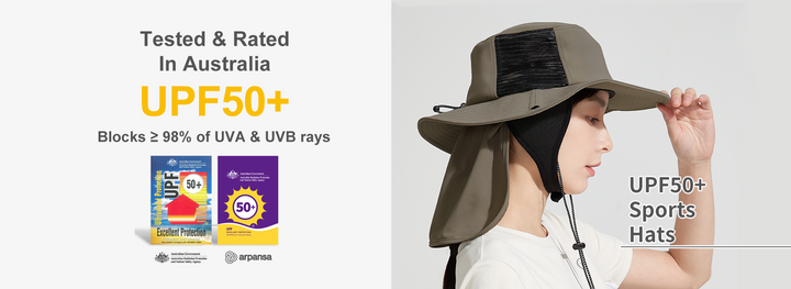 ARPANSA Certified UPF50+ Sports Hats