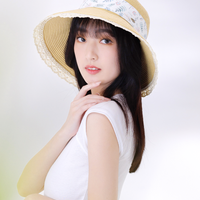 Aurelia Lace Trim Straw Hat UPF50+