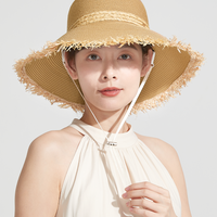 Tassel Woven Straw Hat UPF50+