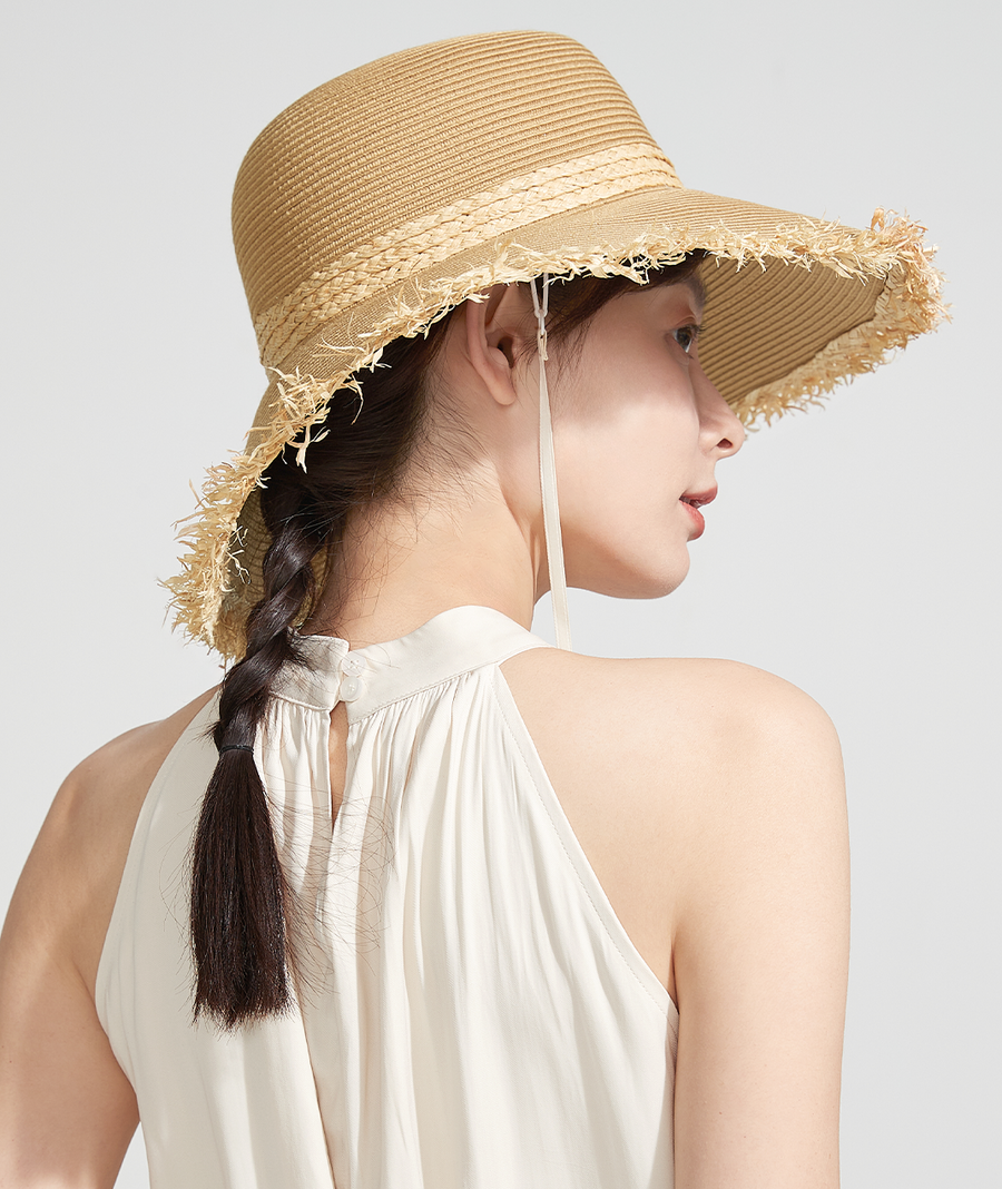 Tassel Woven Straw Hat UPF50+