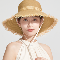 Tassel Woven Straw Hat UPF50+