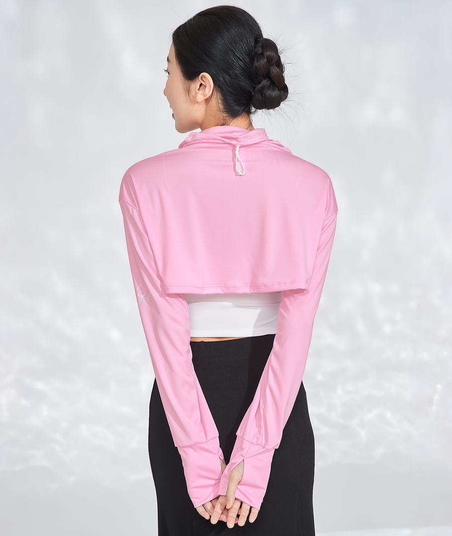Cropped Long Sleeve with Built-In Face Cover UPF50+