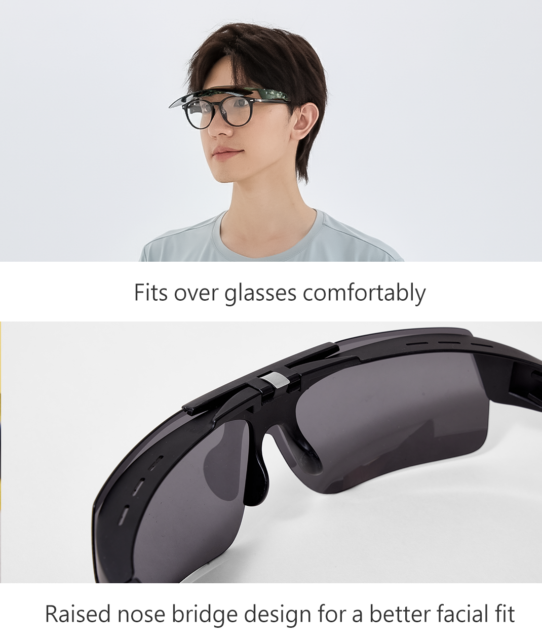 Flip-Up Polarized Fit-Over Sunglasses Unisex – UV400 Protection