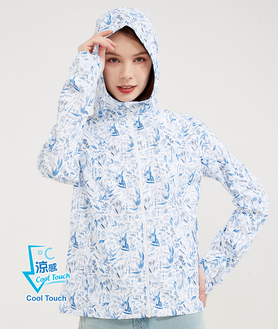 UV Cut / Cool Touch - Printed Hooded Jacket UPF50+