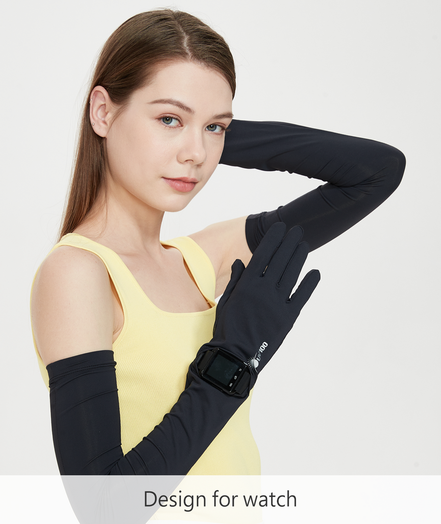 UV Cut Cool Touch Breathable Arm Sleeves Gloves UPF50 Apex