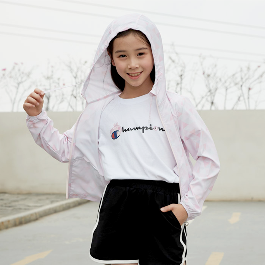 UV Cut / Cool Touch - Printed Hoodie Jacket Kid UPF50+ Suptex-Cool Collection