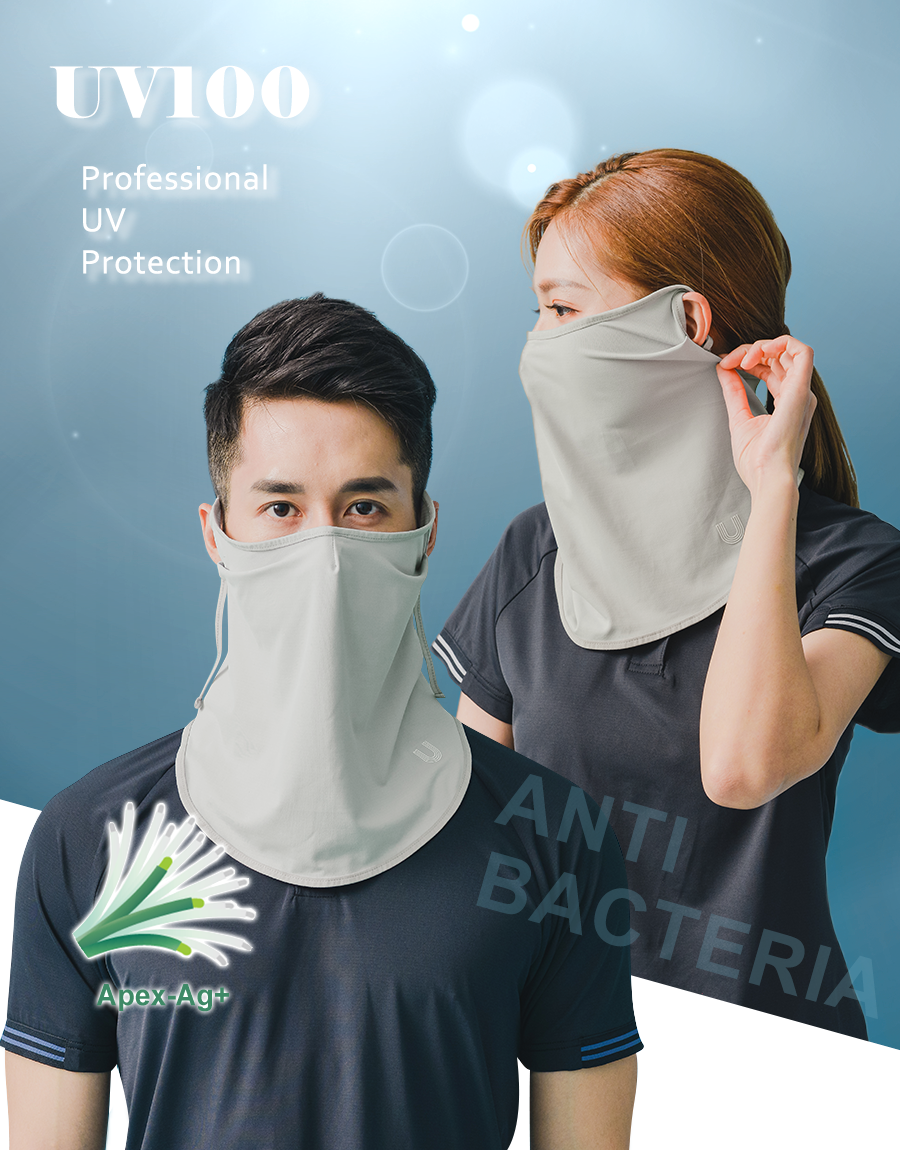 UV Cut - Sliver Fiber Anti Bacteria Face Neck Cover UPF50+ Apex-Ag+ Collection